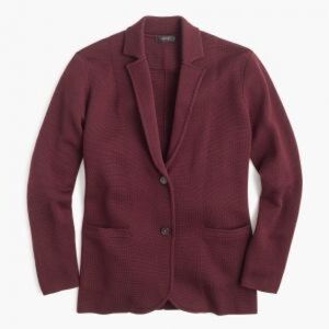 J.Crew Burgundy 2-Button Knit Sweater Blazer Size Medium